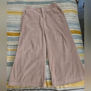 Pact Organic Cotton Wide Wale Corduroy Wide Leg Cropped Pants Large